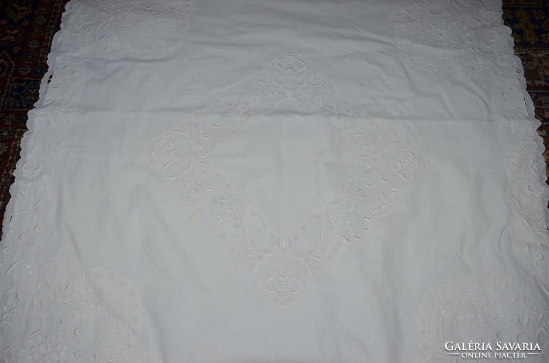 Large openwork pattern cushion cover with original thread buttons