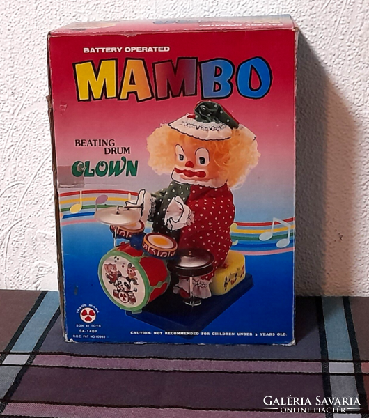Vintage MAMBO ütődobos bohócjáték  SON AI TOYS