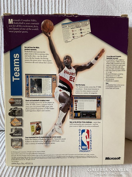 ‘94-95 Microsoft Complete Basketball kosaras CD-ROM
