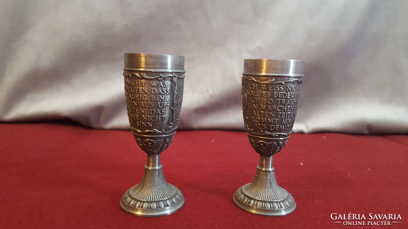 Rare pewter short drink cup 2 pcs.