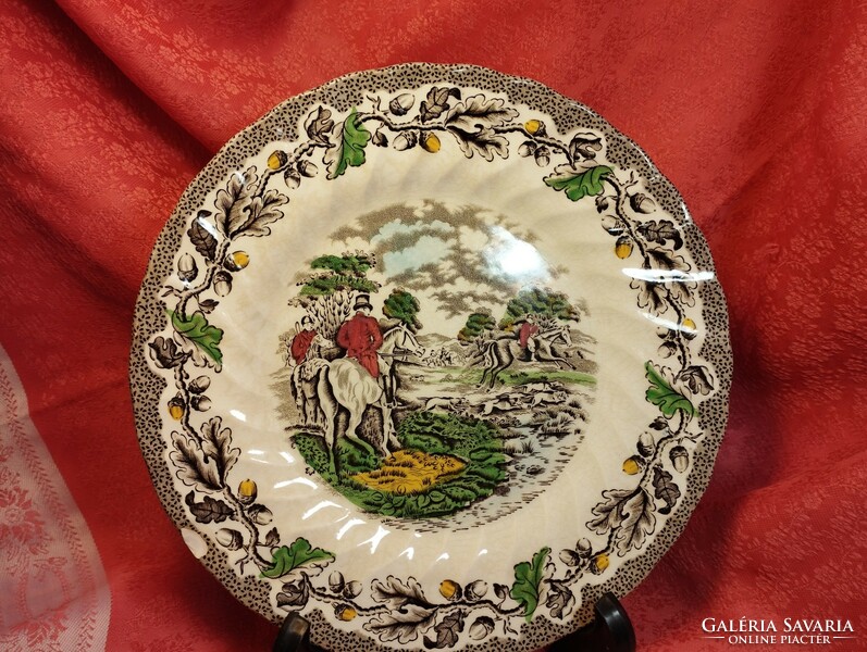 Hunter scene English porcelain cake plate