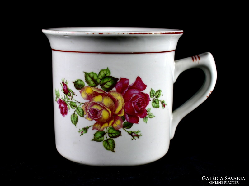 An old rose-pattern porcelain mug from Hölloháza