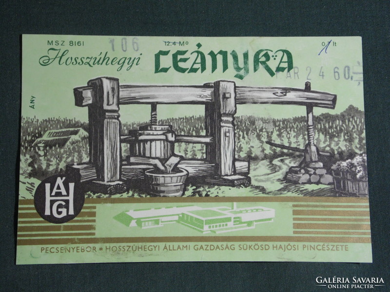 Wine label, sükösd ship winery, lönguhegyi lényka table wine