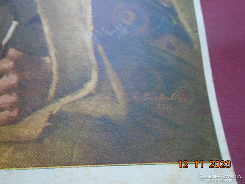 Ölvedi Gacsal József PARASZTLEGÉNY festmény nyomat ,Franklin nyomda archivuma