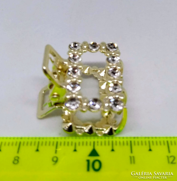 Clear crystal hair clip with golden socket 5
