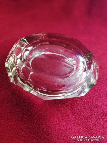 Modern circular polished glass ashtray