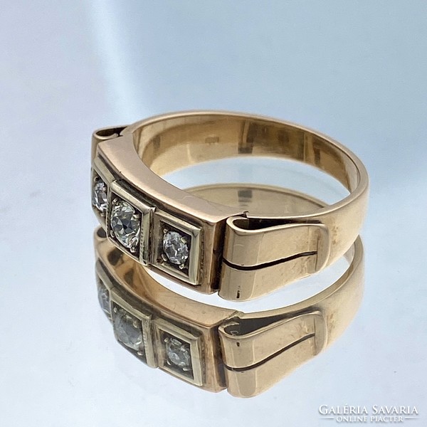 14K old gold ring with diamonds approx. 0.40 Ct.