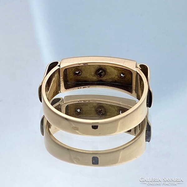 14K old gold ring with diamonds approx. 0.40 Ct.