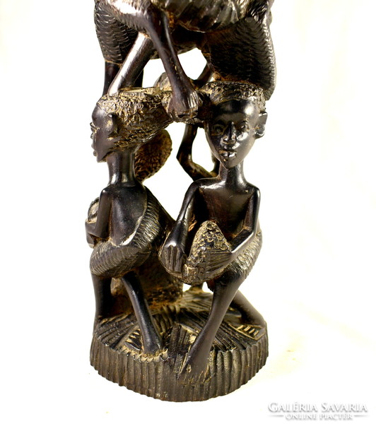 South African sculptor: native children - ebony sculpture group