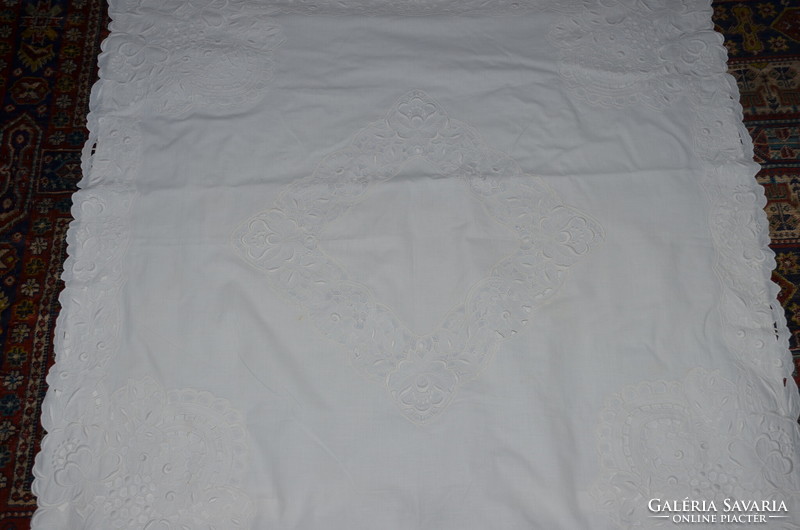 Large openwork pattern cushion cover with original thread buttons