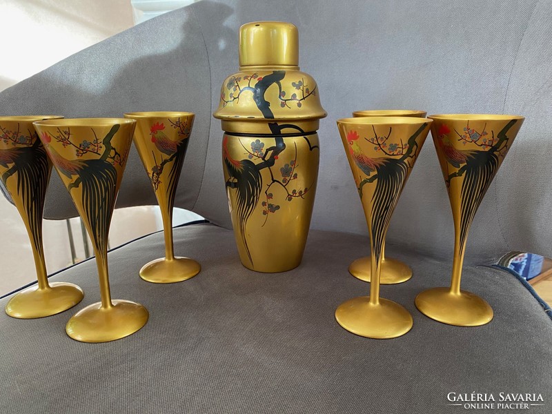 Hand painted Japanese cocktail set