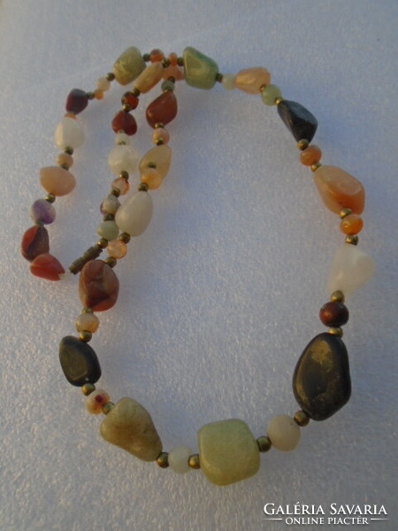 Antique mineral necklace made of various precious and semi-precious stones, serious carat 315 ct 56 cm