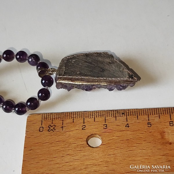 Amethyst druzy necklace 42.5cm