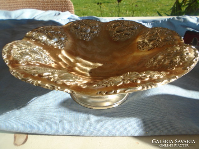 A beautiful, antique, silver-plated pedestal table.