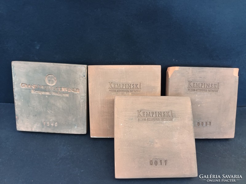 4 Zsolnay ceramic tiles from the Kempinski Hotel
