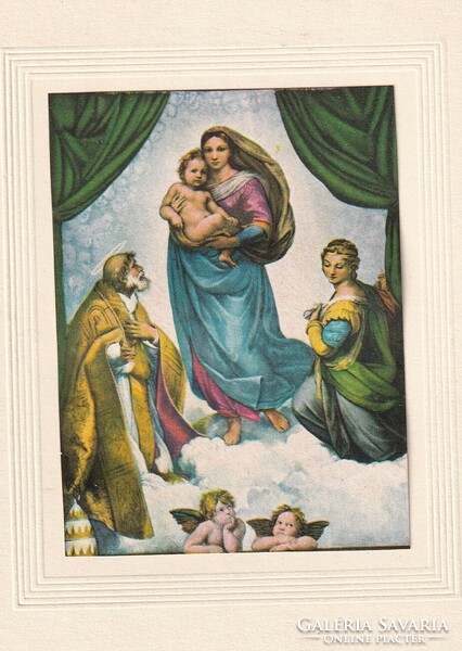 K:040 large Christmas postcard with fold-out 1971 religious