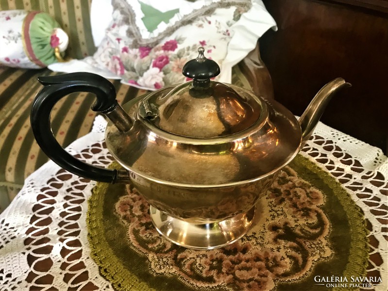 Csodaszép, antik, kb. 100 éves, ezüstözött, teás vagy kávés kanna, klasszikus fazonnal