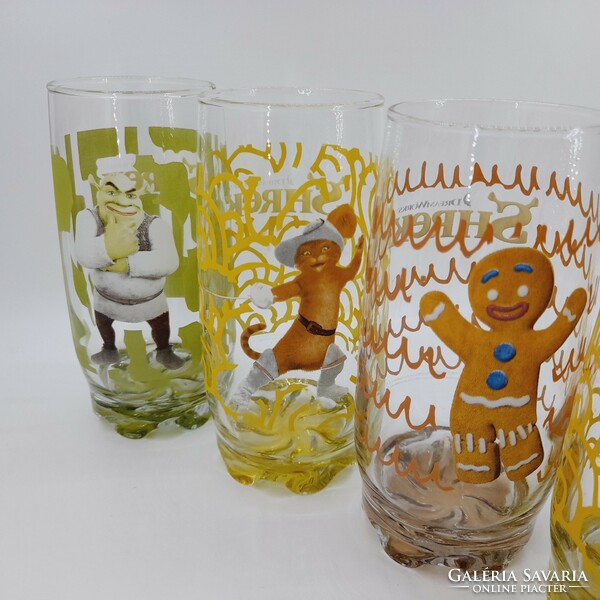 Shrek glass glasses, 5 pieces in one