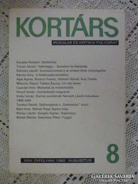 Kortárs - irodalmi és kritikai folyóirat - 1982