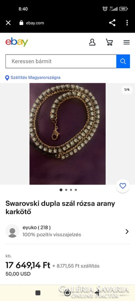 Original swarovski necklace or double bracelet 33 +6cm