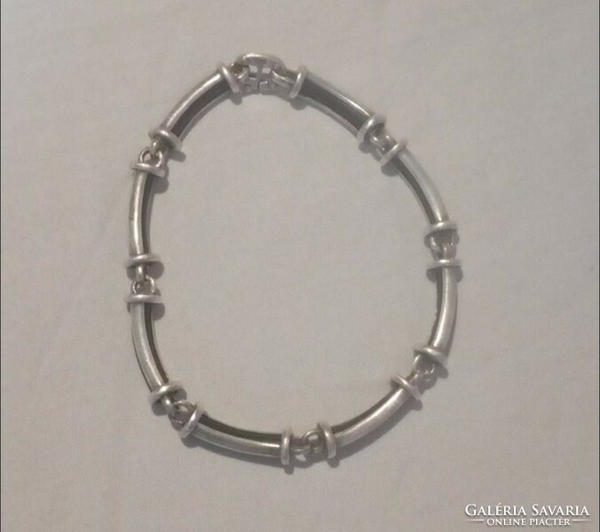 Silver, rubber bracelet for sale