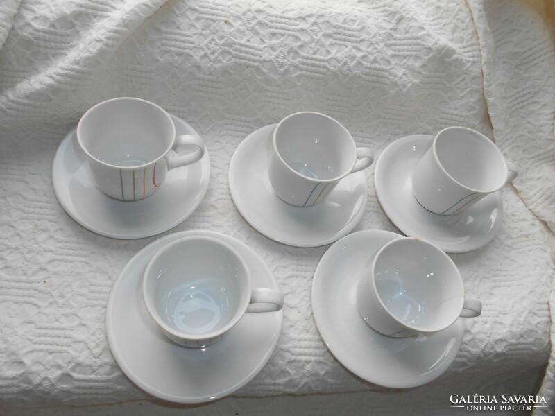 5 db Alföldi finom-ritka  retro  porcelán csésze+ tálka
