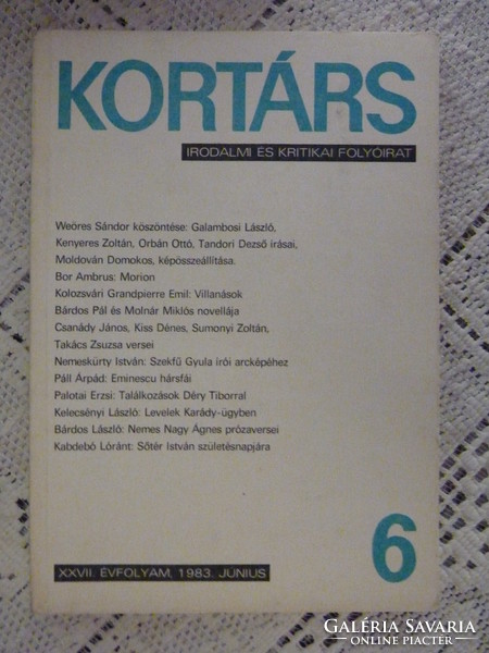 Contemporary - literary and critical magazine - 1983