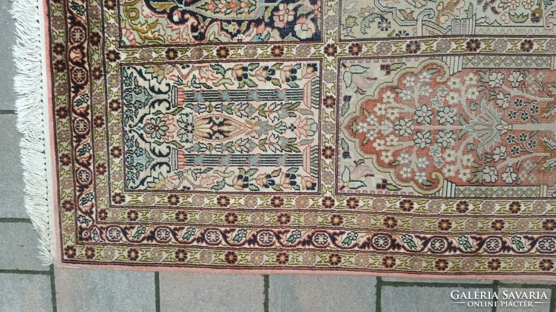 Kashmir garden pattern silk carpet 143x78cm. Negotiable!