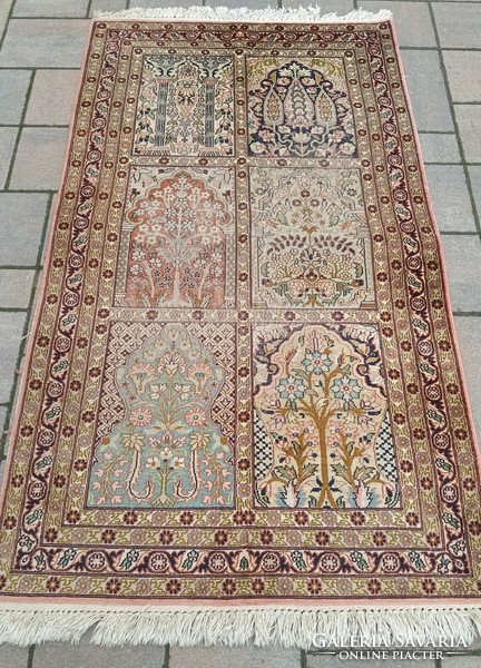 Kashmir garden pattern silk carpet 143x78cm. Negotiable!