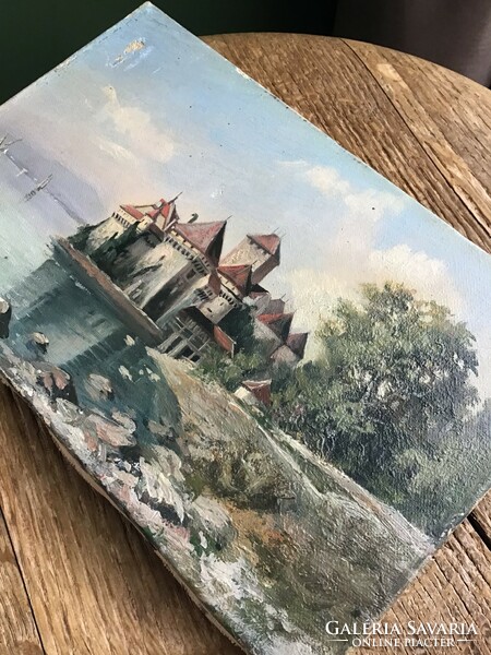 Antique painting without a frame, with a small flaw