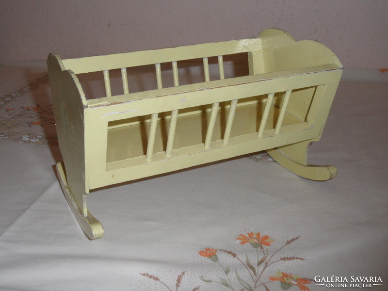 Old wooden toy crib, cradle