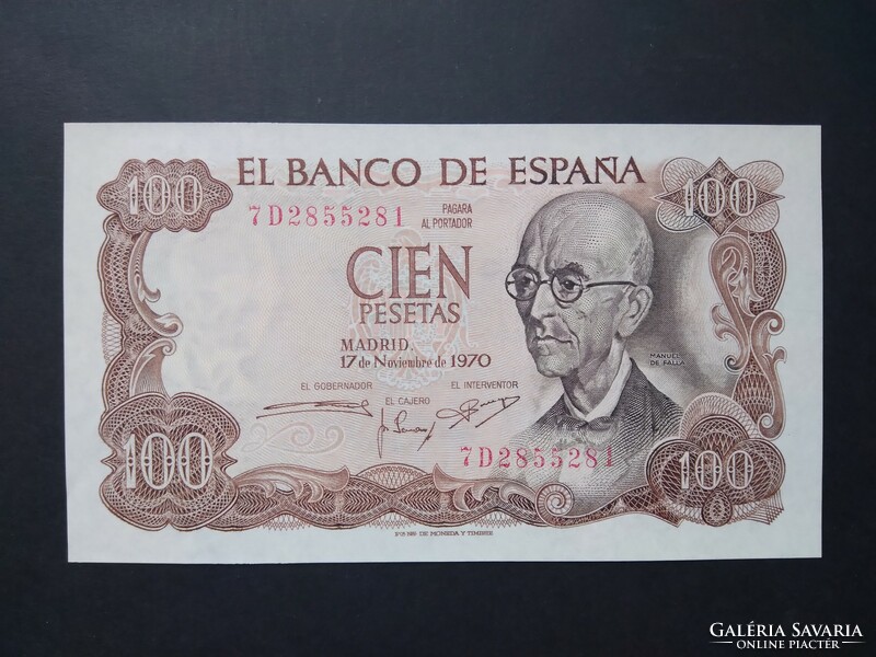 Spanyolország 100 Pesetas 1970 Unc-