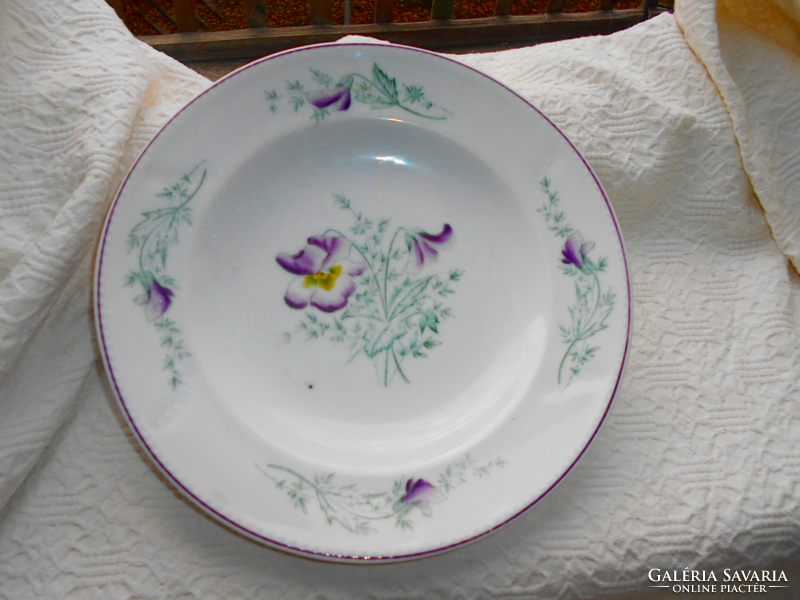 Hand-painted violet large wall bowl, diameter 28 cm