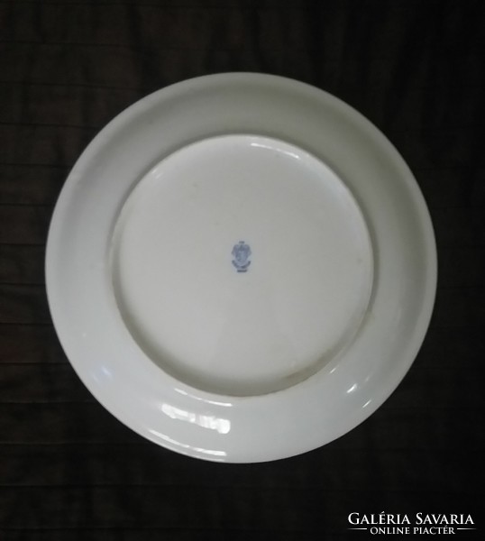 Alföldi porcelán kék - piros virágos tányér 24 cm