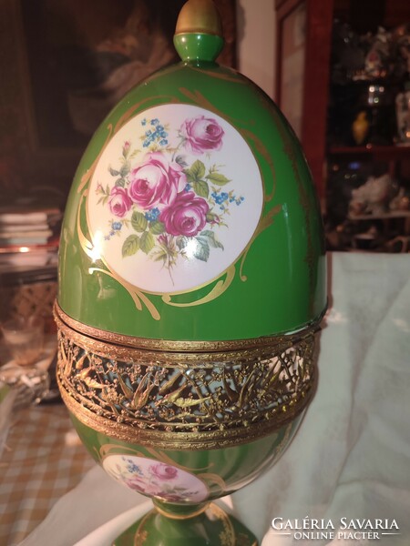 French Limoges hand-painted porcelain egg 50 cm