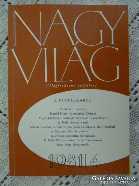 Nagyvilág - world literature magazine - 1981