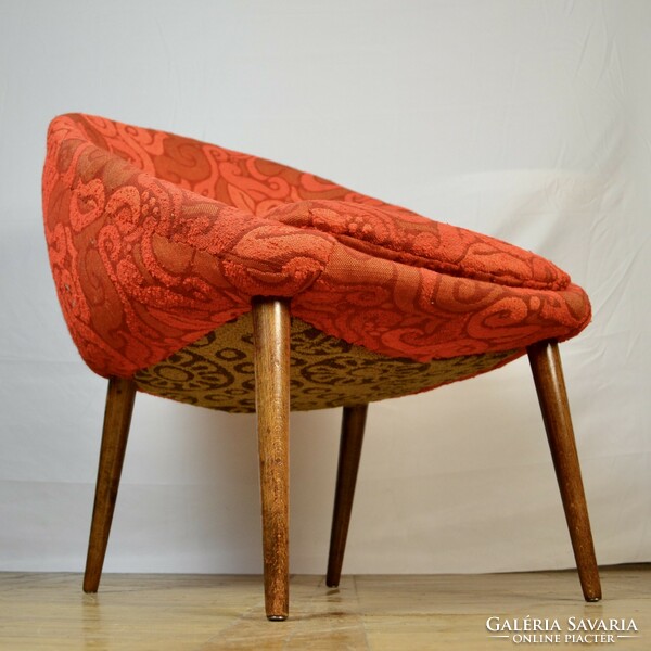 Hungarian retro club armchair mid-century red armchair