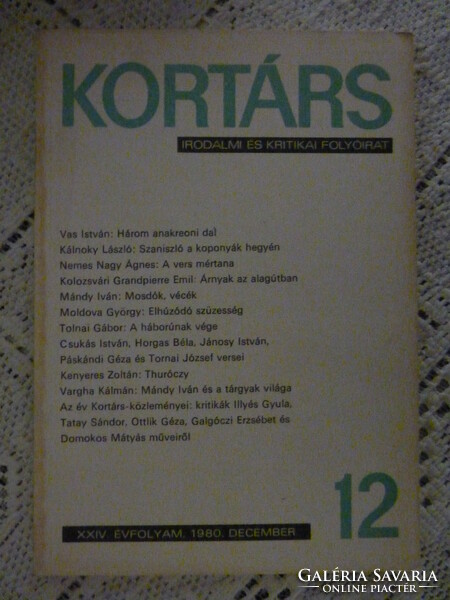 Kortárs - irodalmi és kritikai folyóirat - 1980