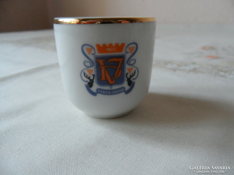 Hollóház porcelain castle drink brandy glass, cup (2 pcs.)