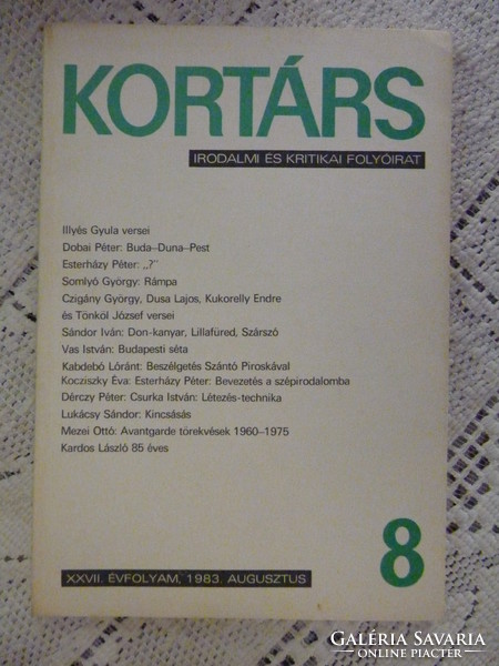 Kortárs - irodalmi és kritikai folyóirat - 1983