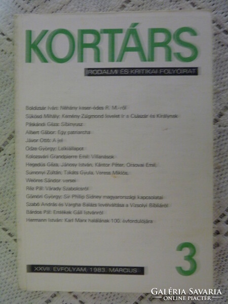 Kortárs - irodalmi és kritikai folyóirat - 1983