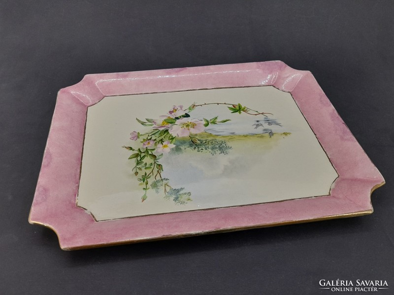 Antique earthenware tray, 26 cm