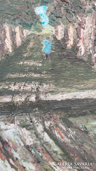 Séta a fasoron olaj-farost festmény