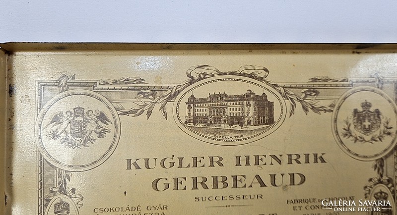 KIÁRUSÍTÁS !!! :)  KUGLER HENRIK / GERBEAUD - antik fém doboz / ritkább darab!