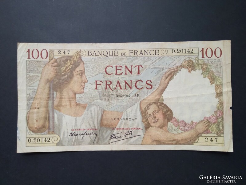 Franciaország 100 Francs 1941 F-
