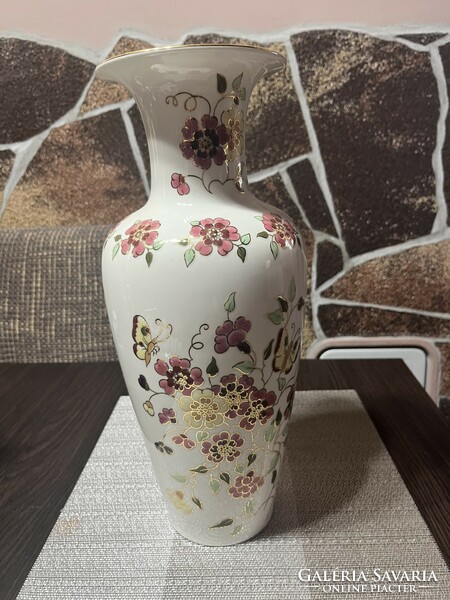 Zsolnay Pillangó mintas nagy váza 35 cm hibatlan