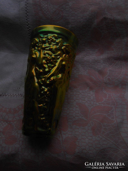 Zsolnay eozin mázas szüretelő váza