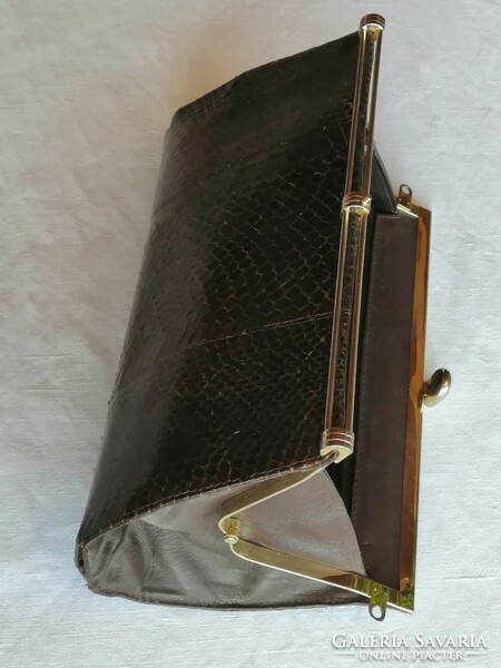 Dark brown snakeskin bag