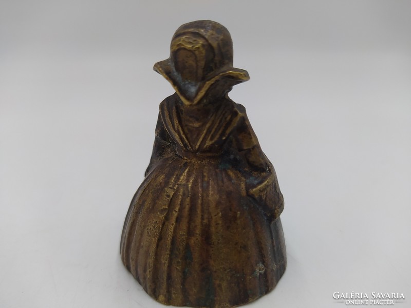 Copper maid call bell with lady's basket