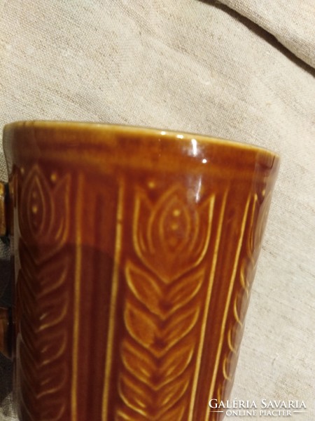 English ceramic cup - in folk dress / tams